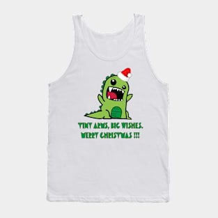 Cute Dinosaur T Rex Wishing Merry Christmas T-shirt Tank Top